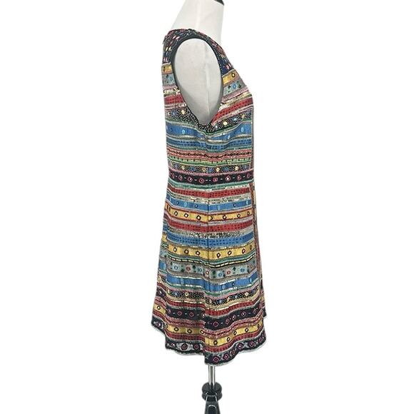 Alice and Olivia Malin Embellished Beaded Embroidered Dress Multicolor Size 8 - Picture 8 of 11